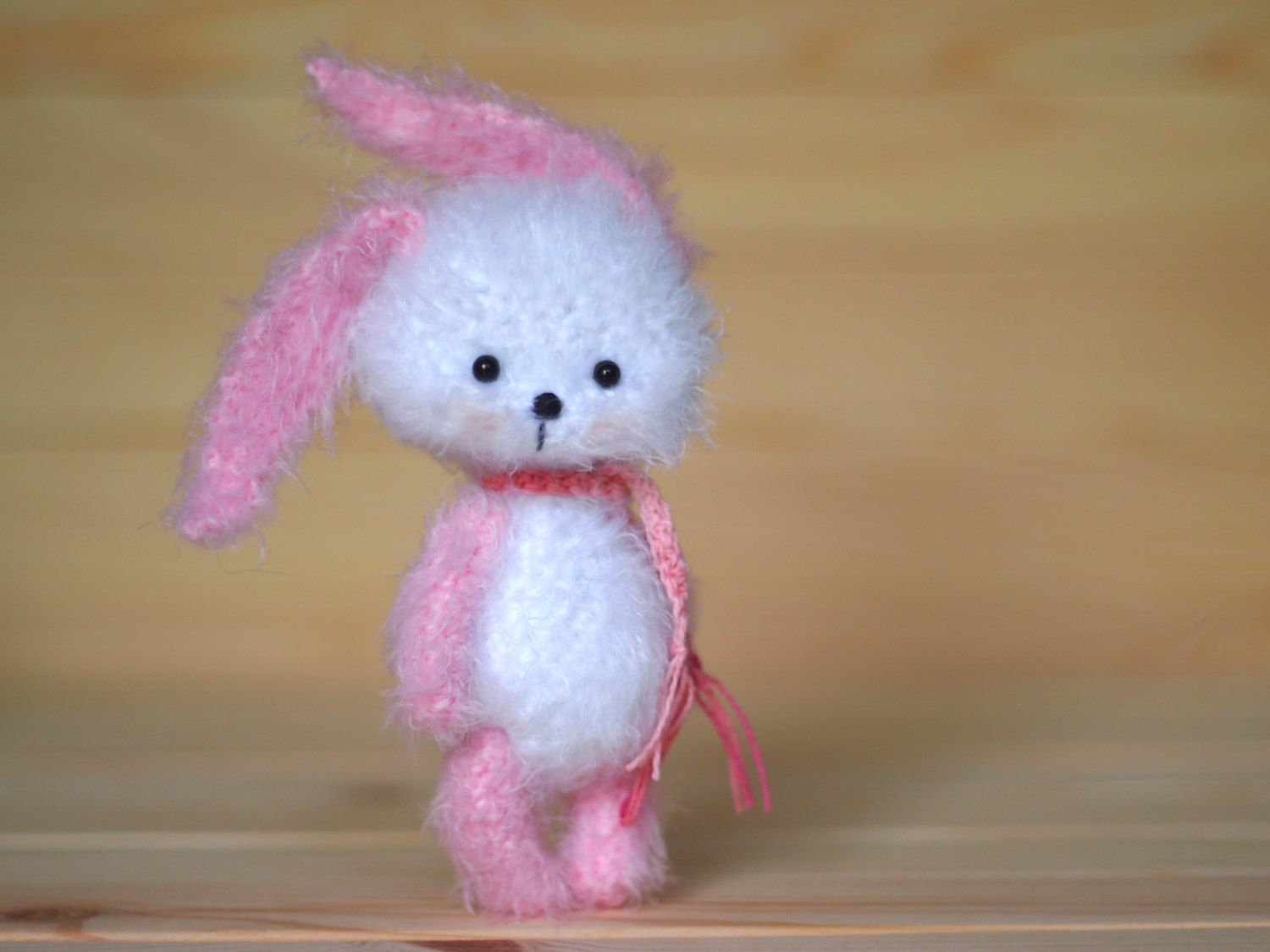 Ooak Artist crochet bunny handmade kawaii teddy bear toy gift present for her