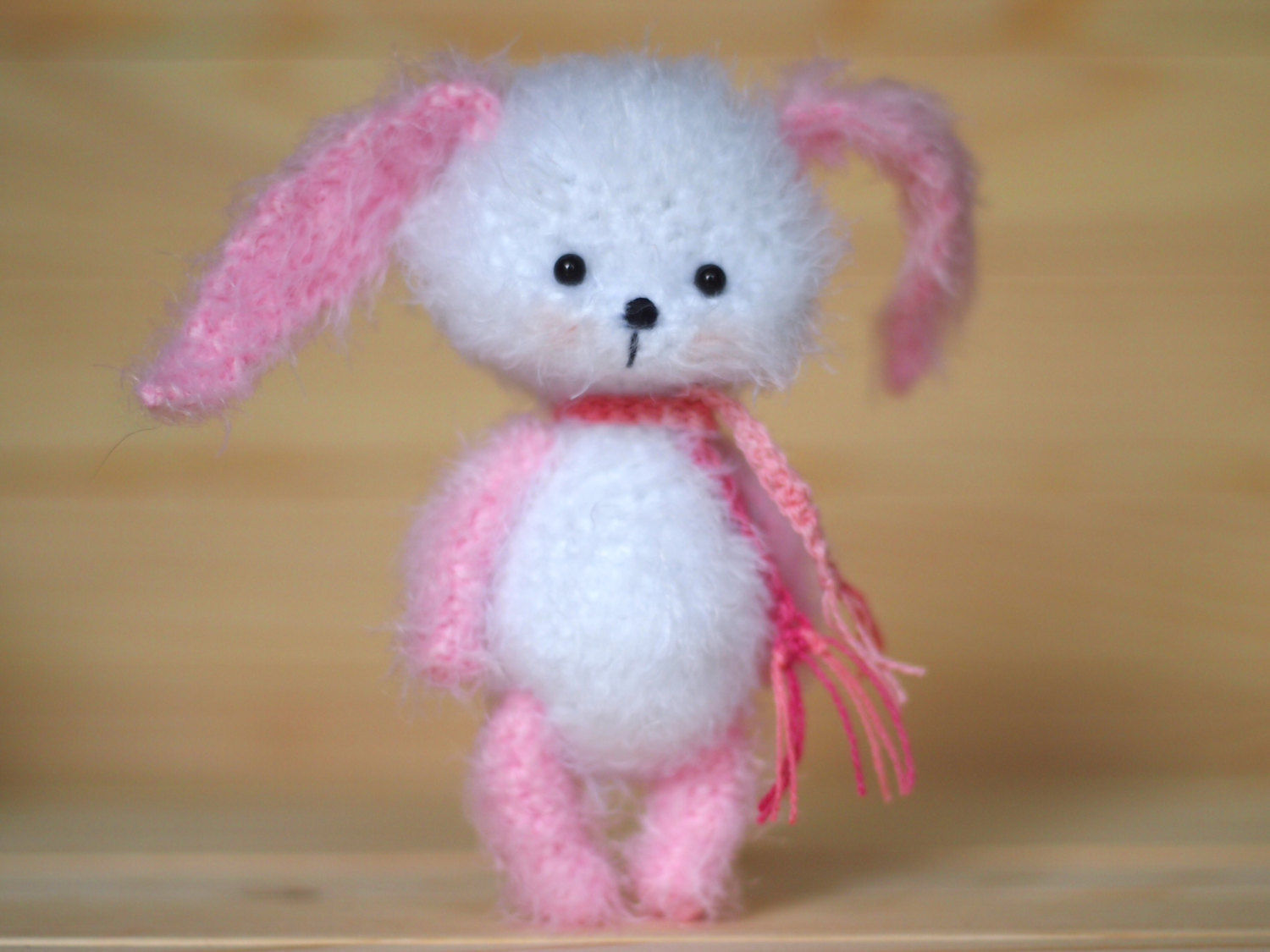 Ooak Artist crochet bunny handmade kawaii teddy bear toy gift present for her