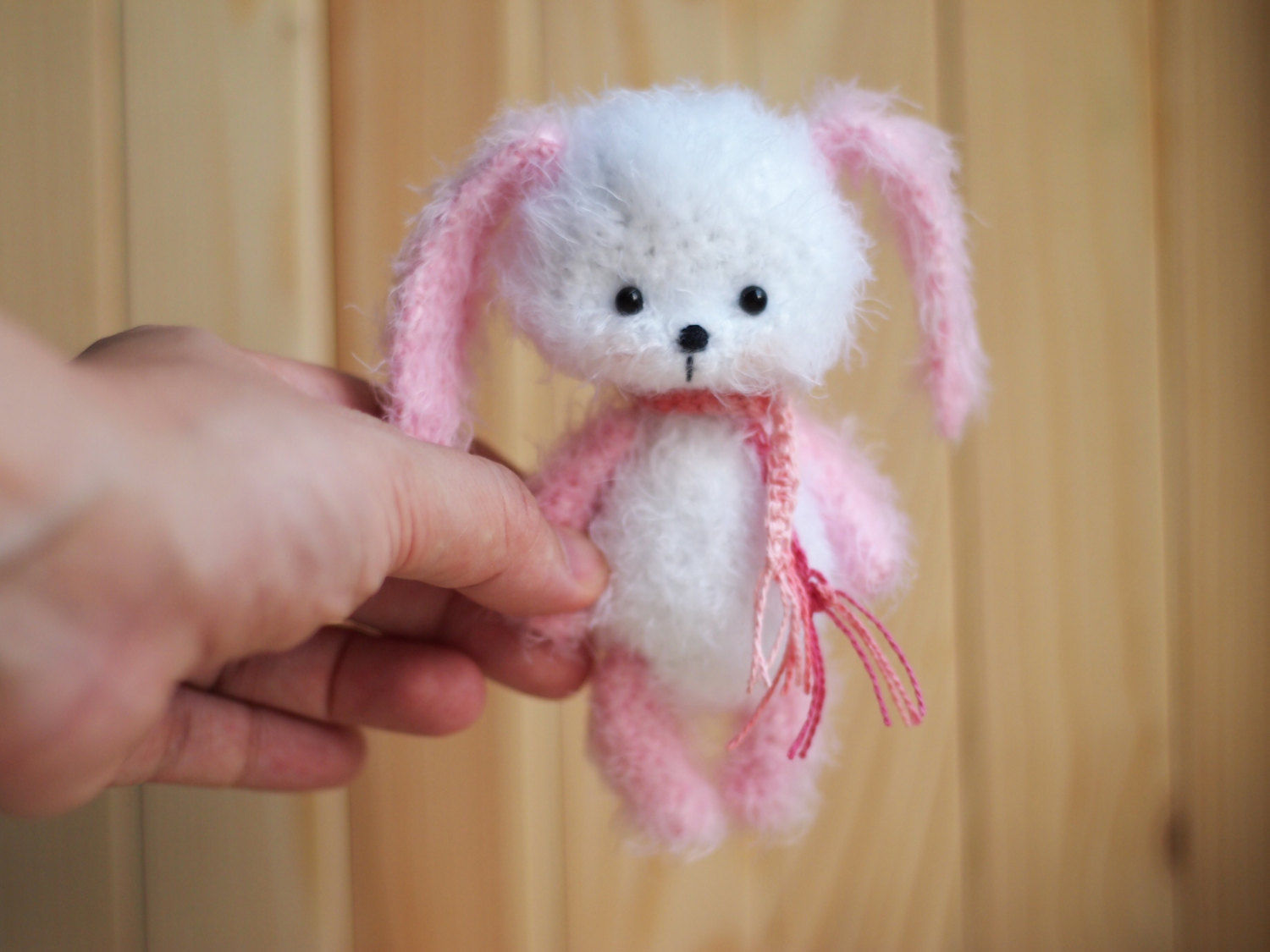 Ooak Artist crochet bunny handmade kawaii teddy bear toy gift present for her