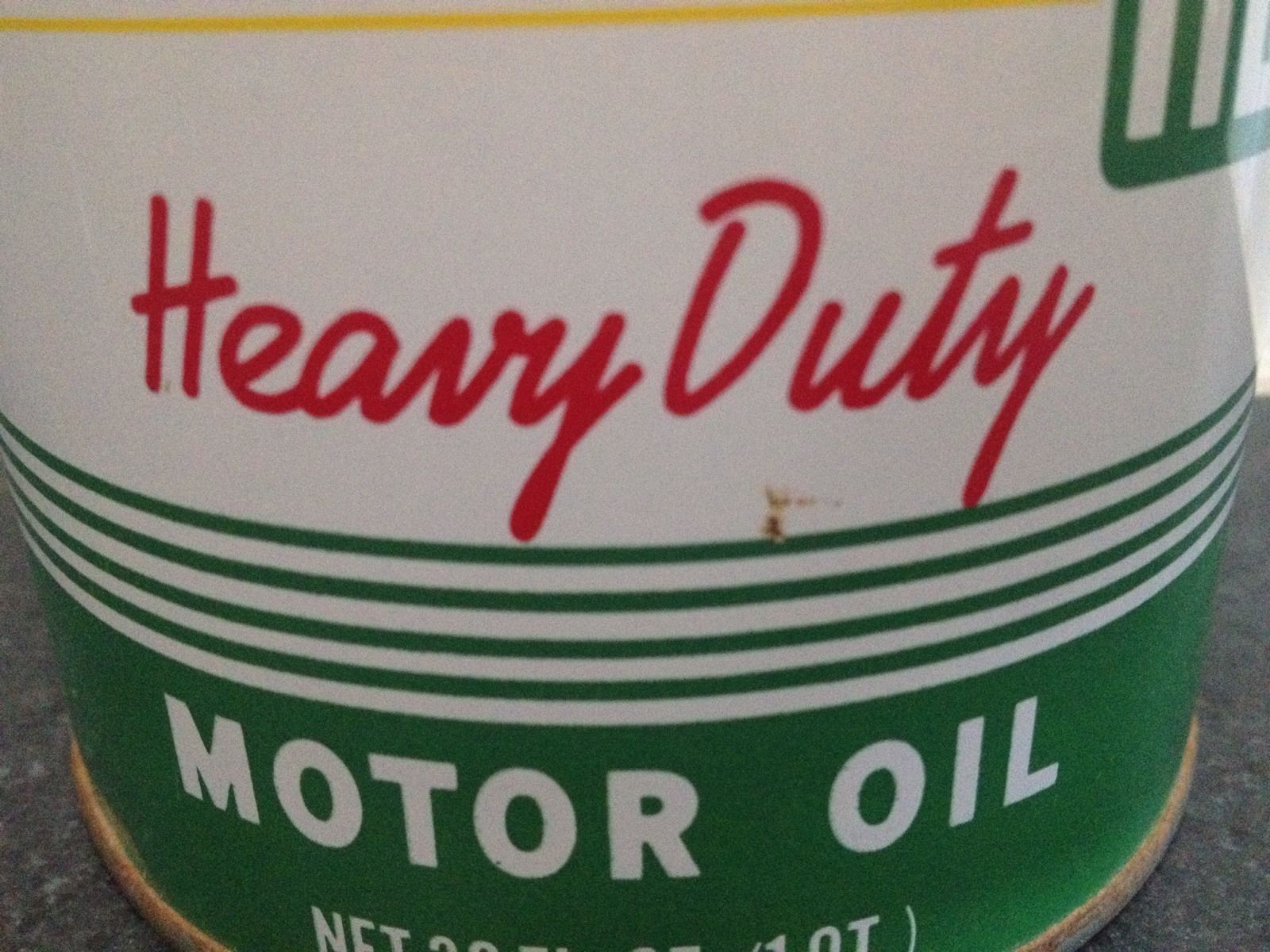 Vintage Rare Red Head Heavy Duty Full Oil 1 Quart Can advertising oil and Gas