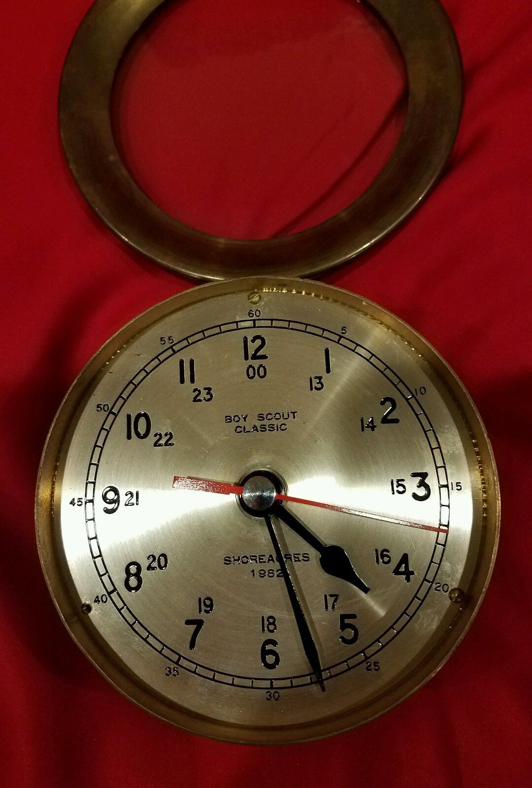 Rare Vintage BOY SCOUT CLASSIC SHOREACRES 1982 BRASS SHIP CLOCK