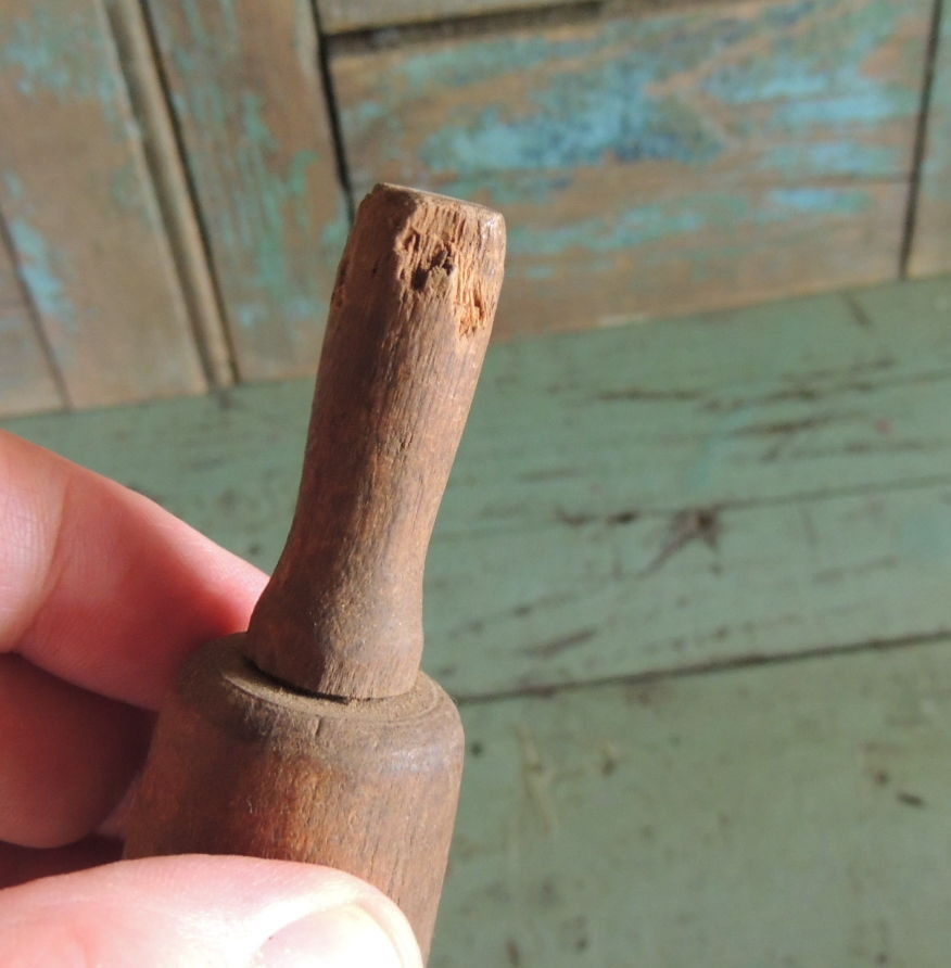 Antique Primitive Miniature Wood * Mallet Pestle Grinder