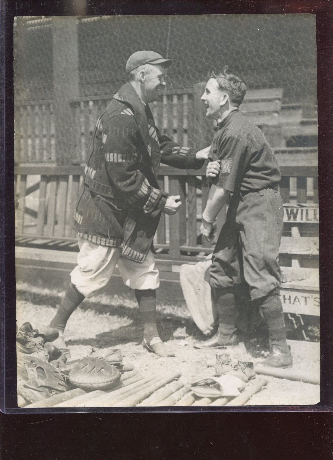 Original 1914 Baseball 7 1/2 X 10 Photo Rabbit Maranville & Johnny Evers
