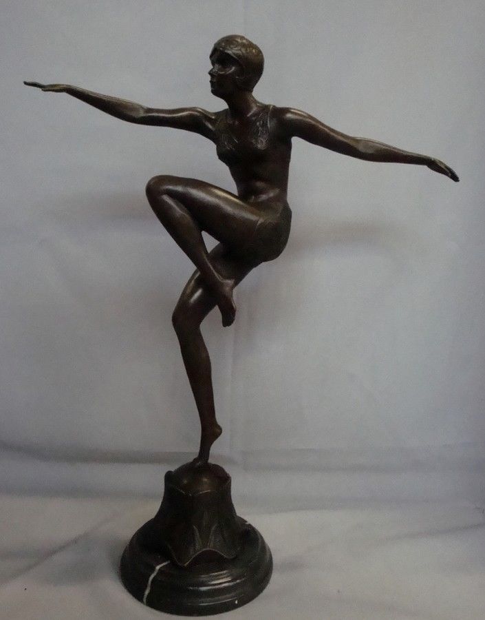 Statue Sculpture Dancer Art Deco Style Art Nouveau Style Bronze