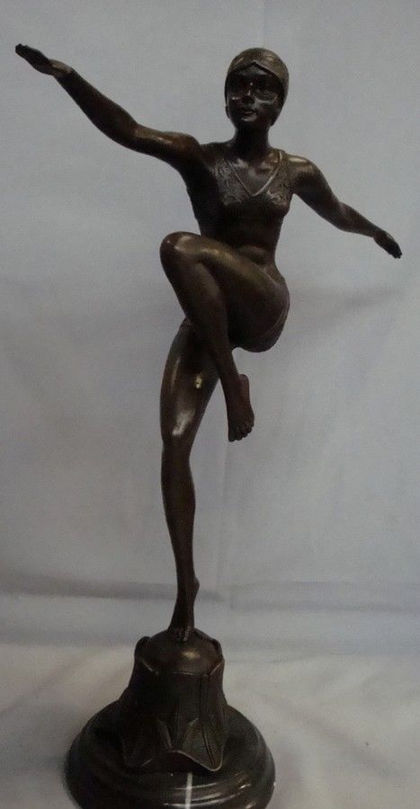 Statue Sculpture Dancer Art Deco Style Art Nouveau Style Bronze