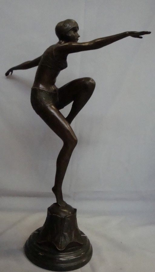 Statue Sculpture Dancer Art Deco Style Art Nouveau Style Bronze