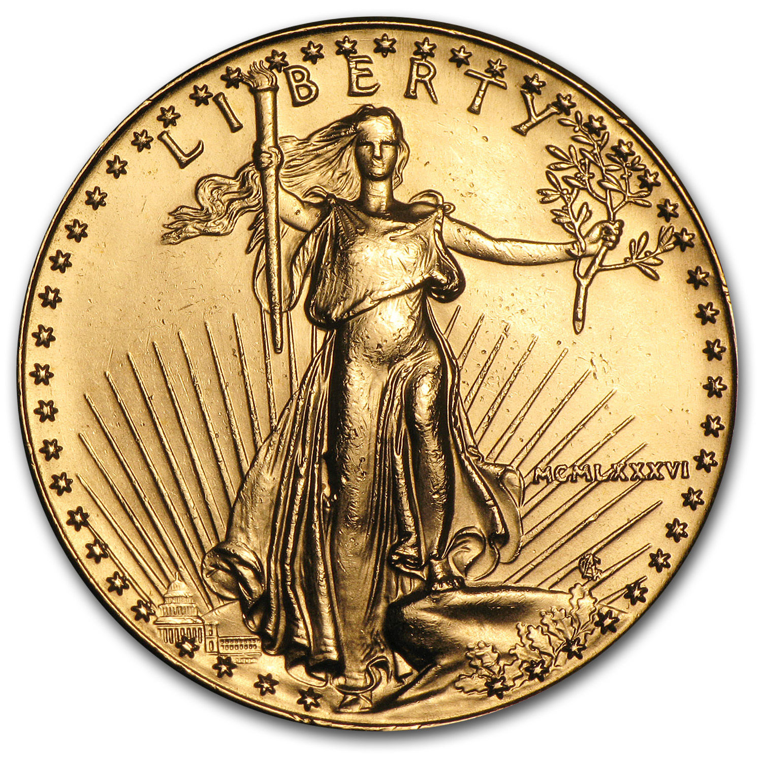 1986 1 oz Gold American Eagle BU (MCMLXXXVI) - SKU #7668