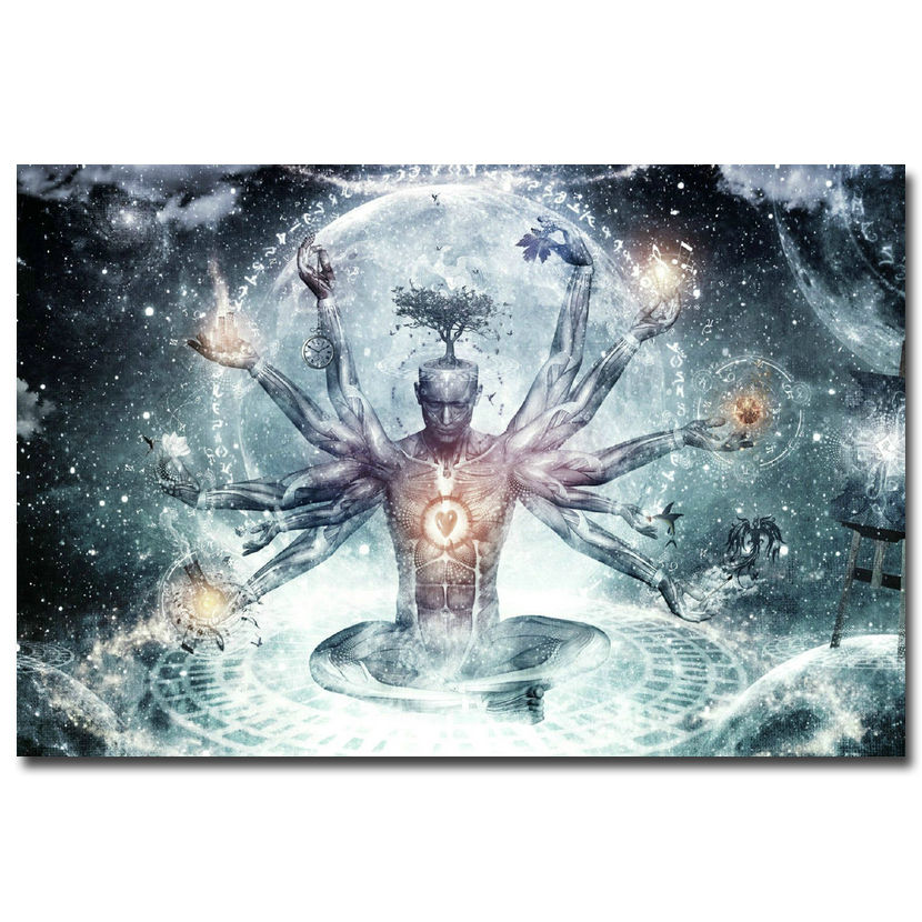 Buddha Psychedelic Trippy Art Silk Poster Print 12x18 24x36inch 008