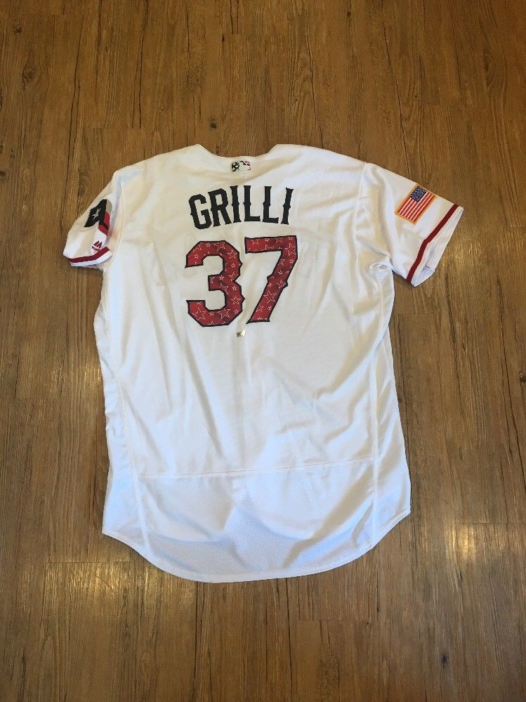 Jason Grilli 4th July Independence Day Texas Rangers Game Used Jersey