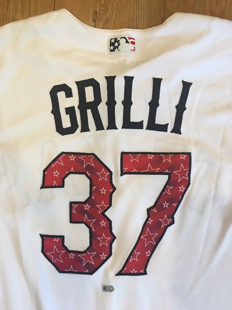 Jason Grilli 4th July Independence Day Texas Rangers Game Used Jersey