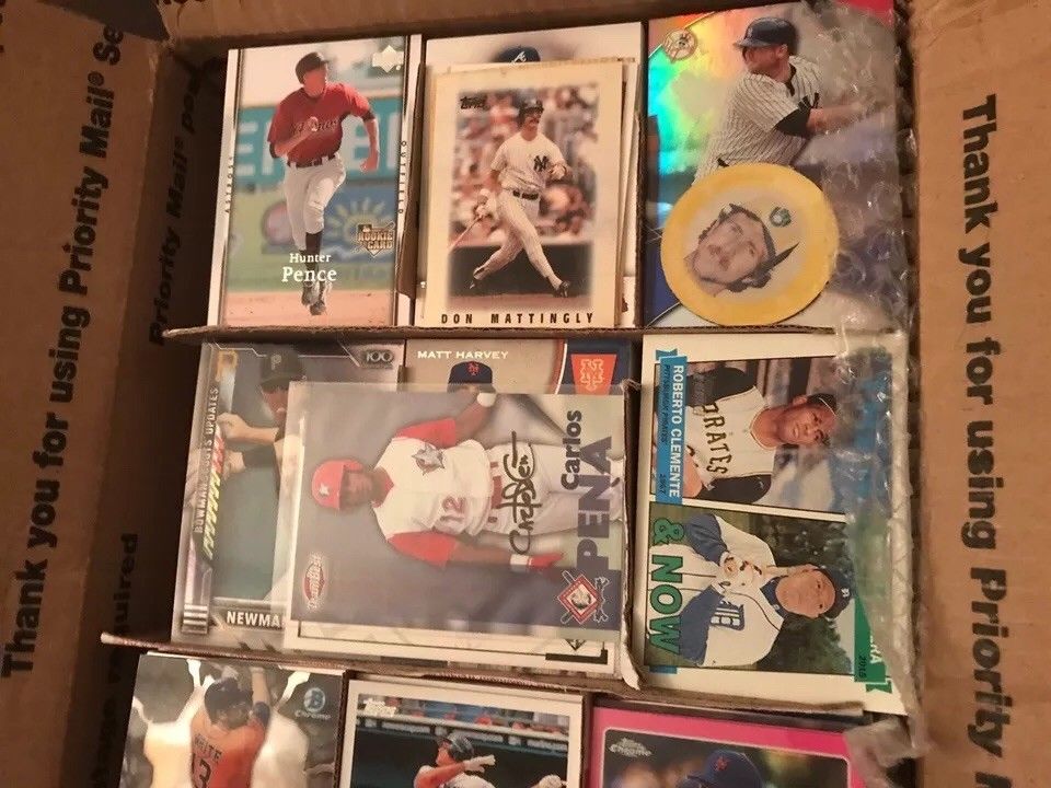 Medium Flat Rate Box of baseball cards!  Stanton! Pena auto!