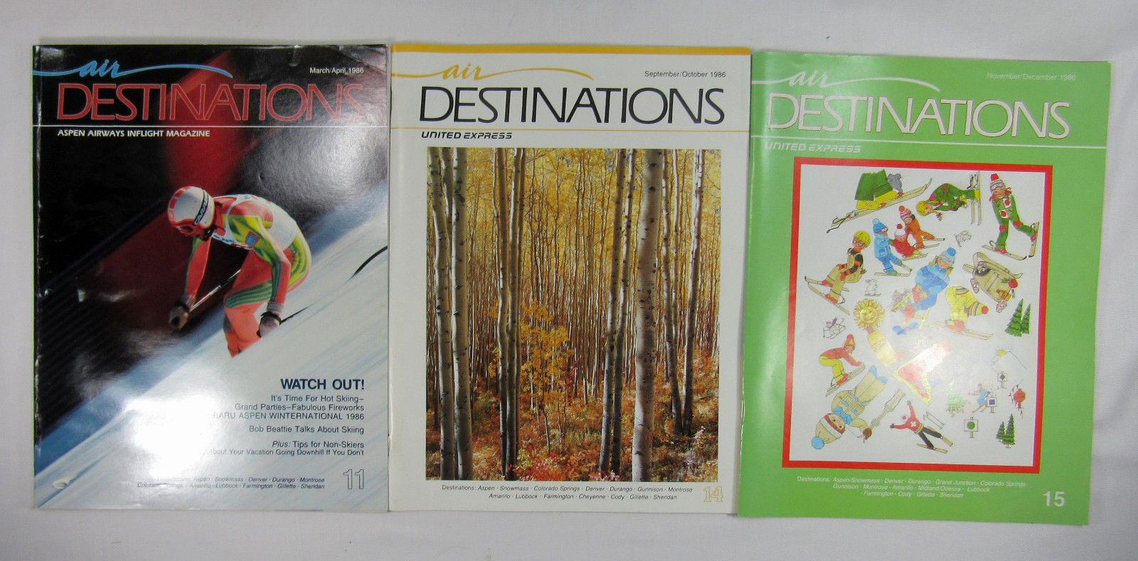 Lot of 11 Vintage Aspen Airways "Air Destinations" Magazines