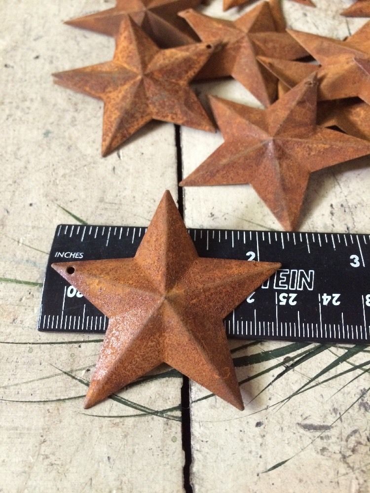 Lot 100 Rusty Barn Stars 2.25 in 2 1/4" Primitive Country Rusted Rust SHIPS FREE