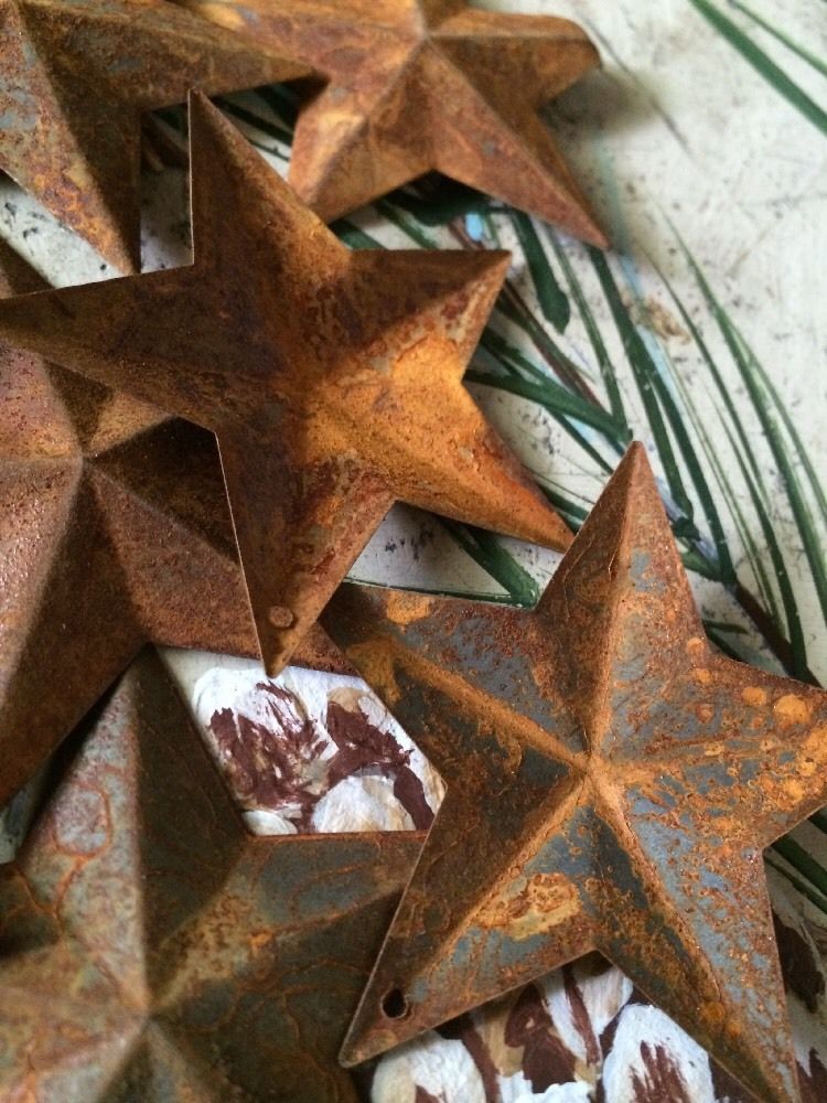 Lot 100 Rusty Barn Stars 2.25 in 2 1/4" Primitive Country Rusted Rust SHIPS FREE