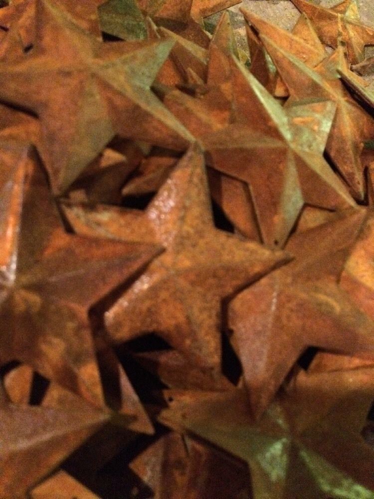 Lot 100 Rusty Barn Stars 2.25 in 2 1/4" Primitive Country Rusted Rust SHIPS FREE