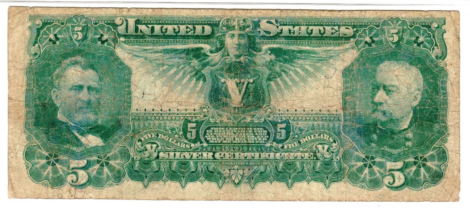 1896 $5 Silver Certificate, Fr. 270, Very Good (VG-10) Condition (PMG)