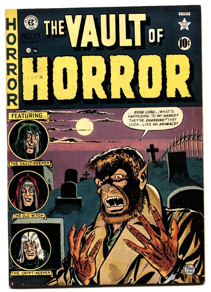 VAULT OF HORROR #17 Werewolf cover by Craig-Horror EC Comic book  VF