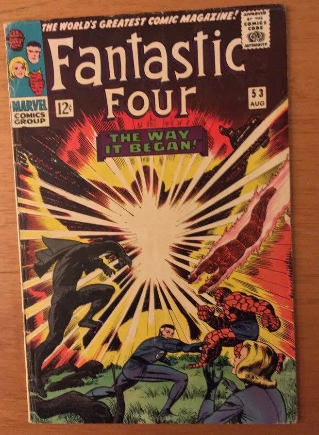 FANTASTIC FOUR 53!!! 2ND APP OF BLACK PANTHER!! VG-