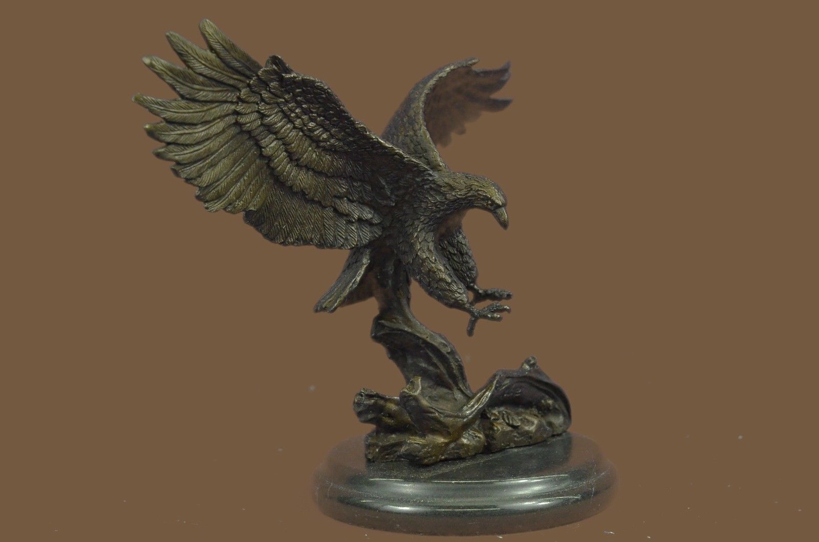 Bronze Sculpture Statue Art Deco Wildlife American Bald Eagle Hot Cast Detailed