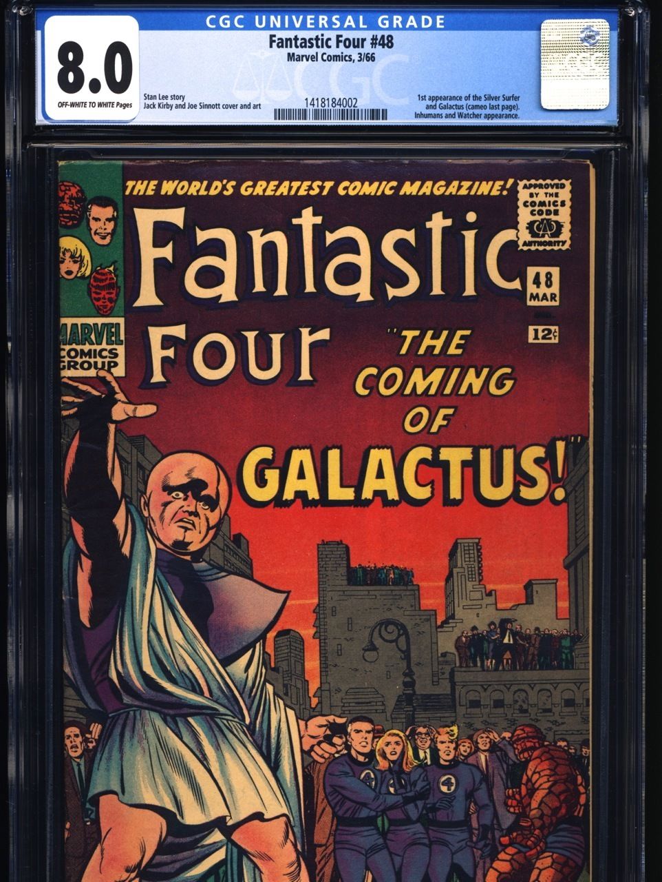 1966 FANTASTIC FOUR #48 CGC 8.0 VF 1ST APPEARANCE OF SILVER SURFER & GALACTUS