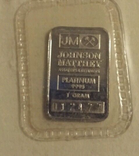 JM 1g platinum bars 3 sequential s/n **SUPER RARE**