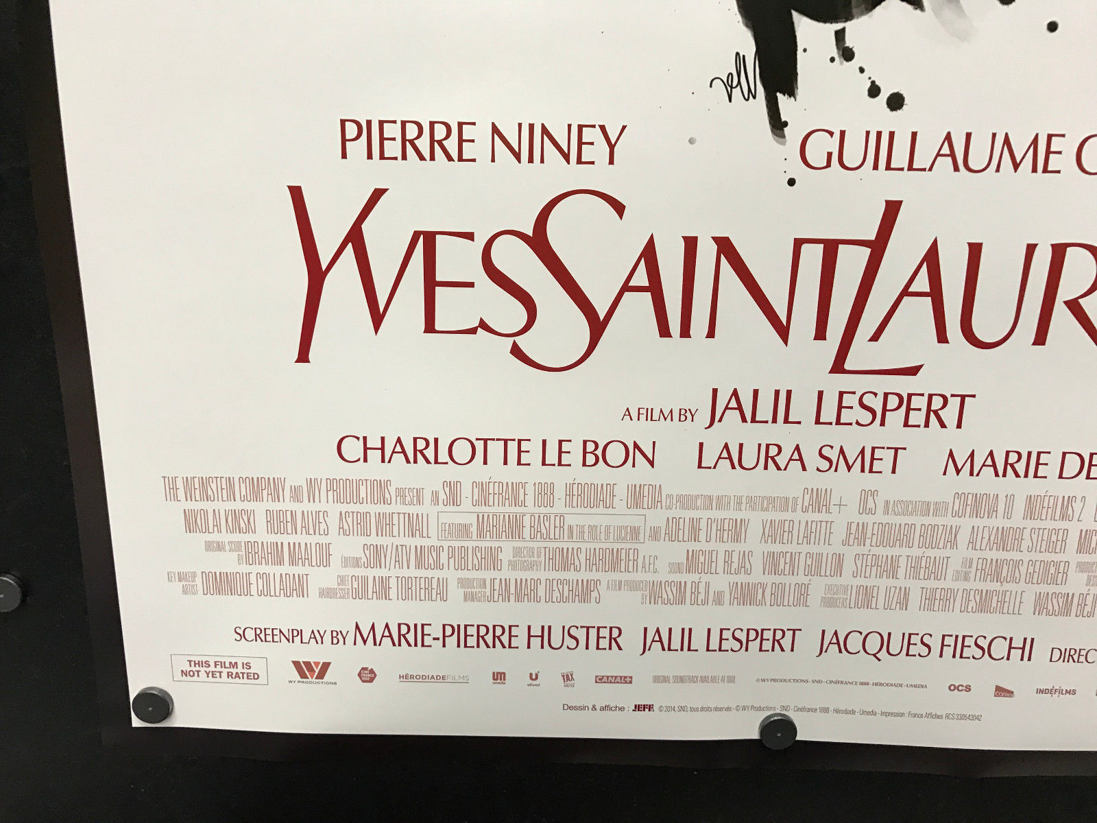 Yves Saint Laurent 2014 Original Double Sided ONE SHEET Movie Poster Rolled