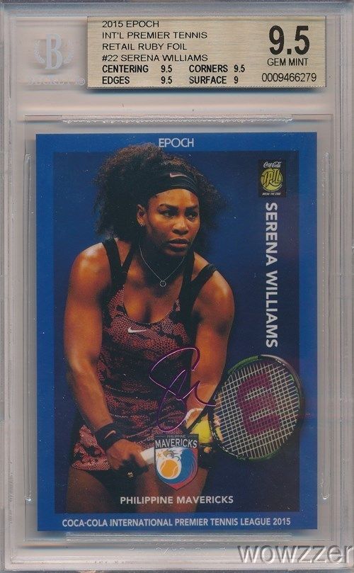 Serena Williams 2015 Epoch Tennis RUBY Foil Facsimile Signature #24/30 BGS 9.5