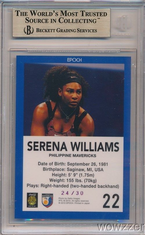 Serena Williams 2015 Epoch Tennis RUBY Foil Facsimile Signature #24/30 BGS 9.5