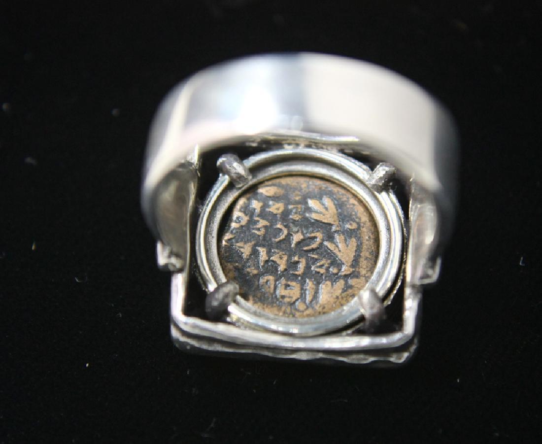 Ancient Widows Mites coin set in Silver ring c.1st century BC.