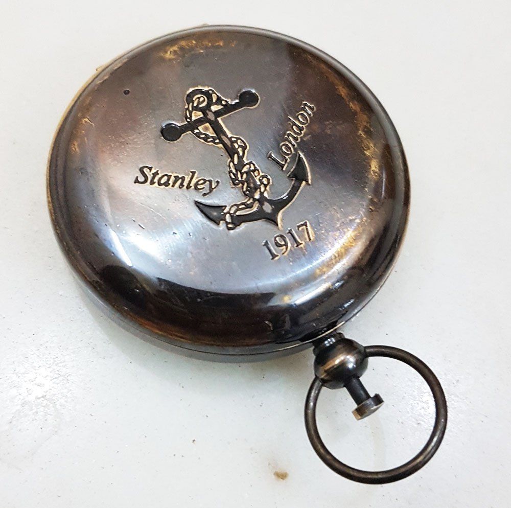 Antique Brass Compass Vintage Handmade Push Button Brass Compass Pocket Locket