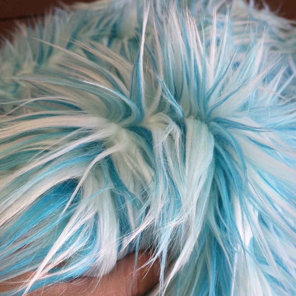 ' Toothpaste ' - Multi-Tone Blue - faux fur fabric - furaddiction