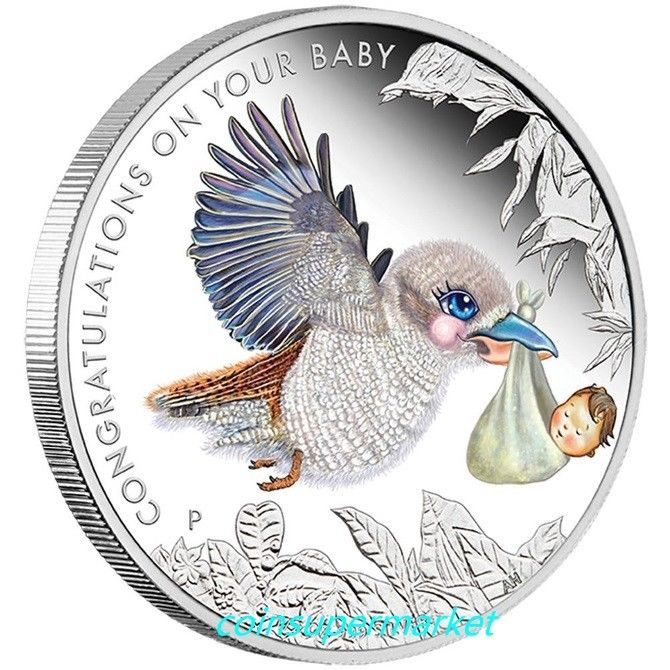 Australia 2017 Newborn Baby 1/2oz Silver Proof 50 Cents Coin Colorized Gift！