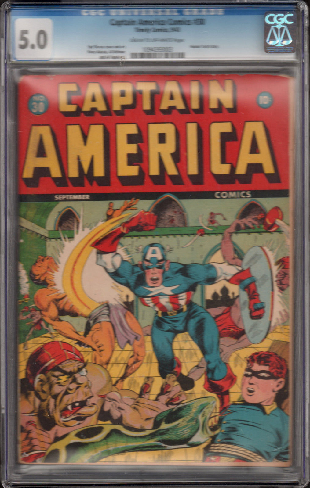 Captain America Comics #30 CGC Graded 5.0 Very Good/Fine Human Torch Story-1943