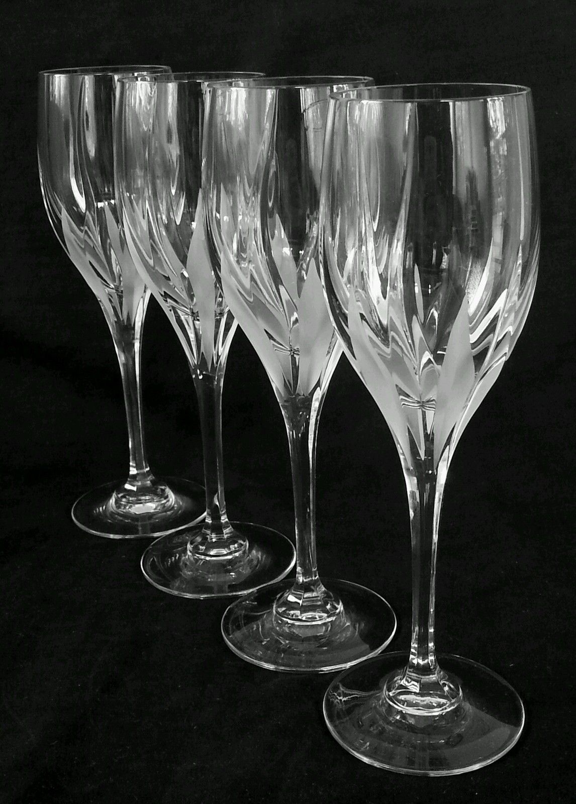 Elegant vintage heavy cut crystal wine glasses [set of 4], 8.125 inches