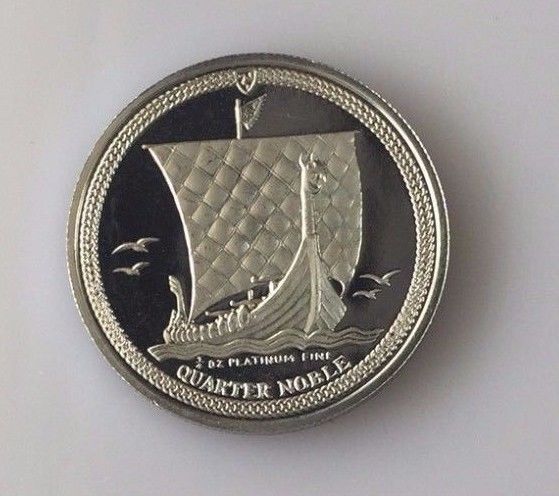 1987 Isle of man 1/4 ounce Platinum Proof Noble **KM168 GEM PROOF**