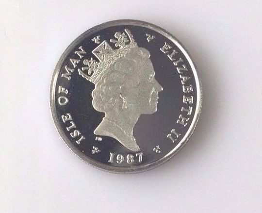 1987 Isle of man 1/4 ounce Platinum Proof Noble **KM168 GEM PROOF**