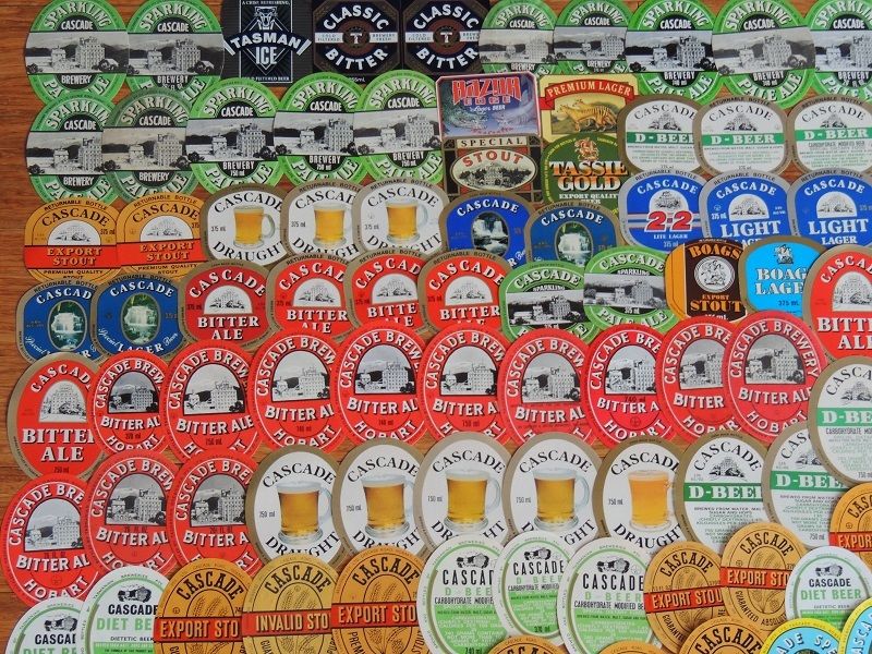 118 OLD BEER LABELS  FROM TASMANIAN  BREWING - HOBART - AUSTRALIA