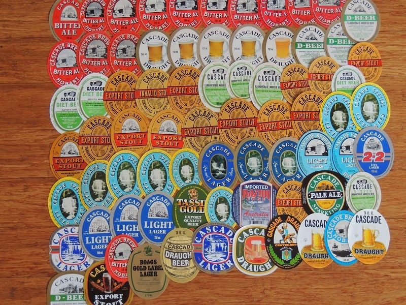 118 OLD BEER LABELS  FROM TASMANIAN  BREWING - HOBART - AUSTRALIA