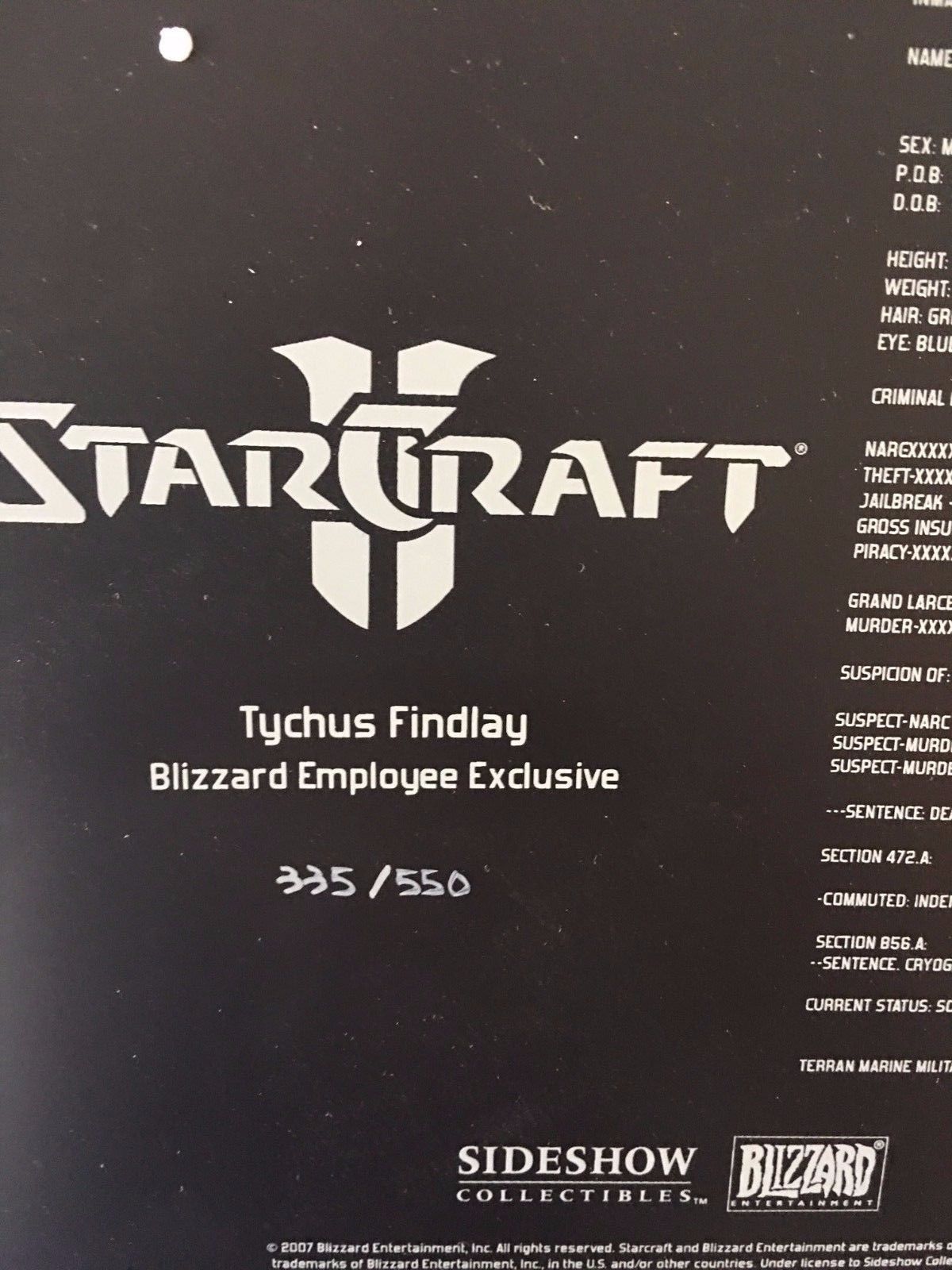 SIDESHOW Blizzard Starcraft II Tychus Findlay Statue EMPLOYEE SP EDITION #/550