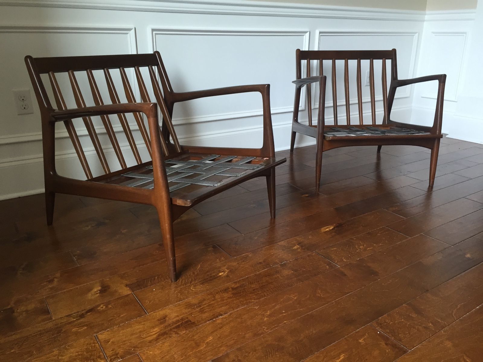 Pair of Walnut Danish Modern Selig Lounge Chairs