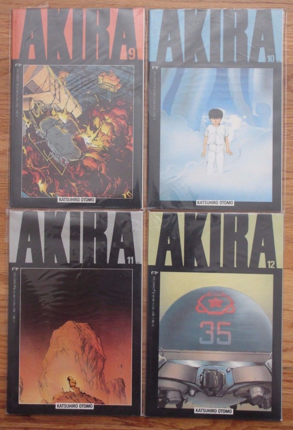 AKIRA #9-12 manga comics lot Katsuhiro Otomo (Epic Comics, all 1st edition)