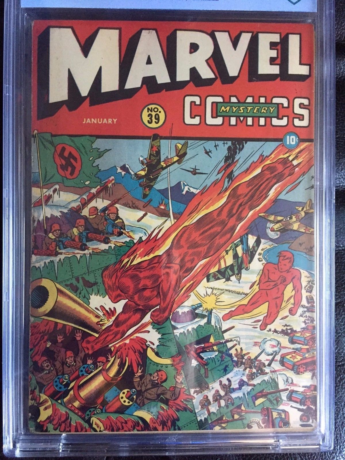 MARVEL MYSTERY COMICS #39 CBCS FN- 5.5; OW-W; scarce! Schomburg WWII Nazi cover!