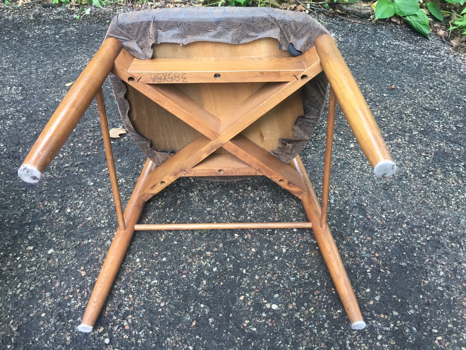 Pair Set 2 Danish Modern Teak? Dining Chairs Mid Century Side Arm