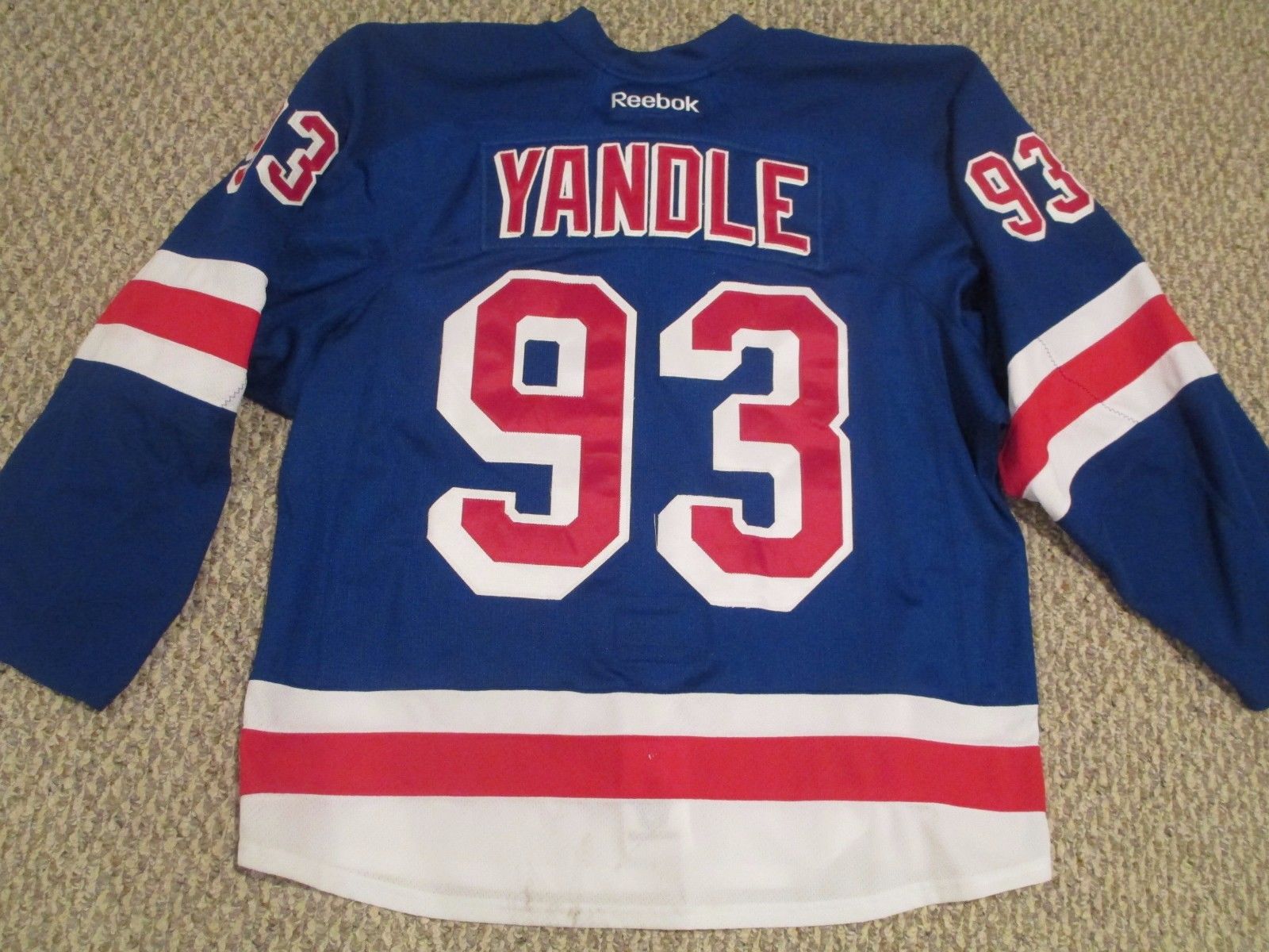 Keith Yandle 2015-16 Rangers Game Used Jersey Playoff Home Blue size 56 STEINER