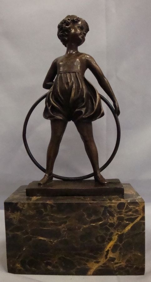 Statue Sculpture Daughter Art Deco Style Art Nouveau Style Bronze Signed