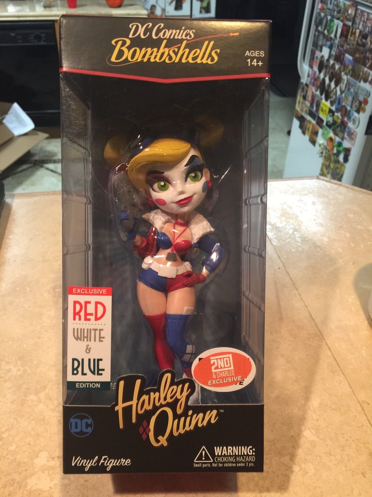 Red White & blue Harley Quinn bam SDCC Exclusive DC Bombshells Figure