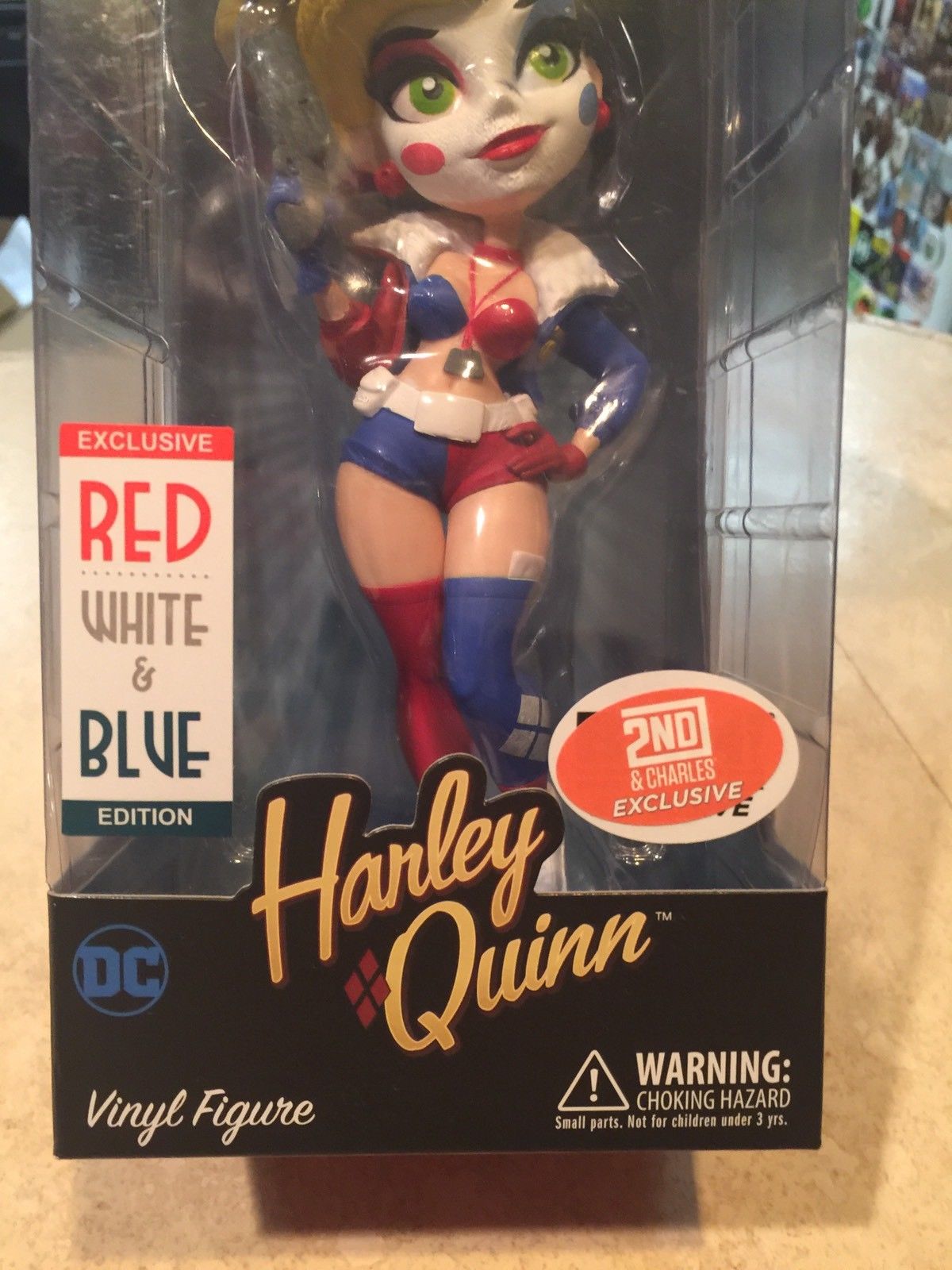 Red White & blue Harley Quinn bam SDCC Exclusive DC Bombshells Figure