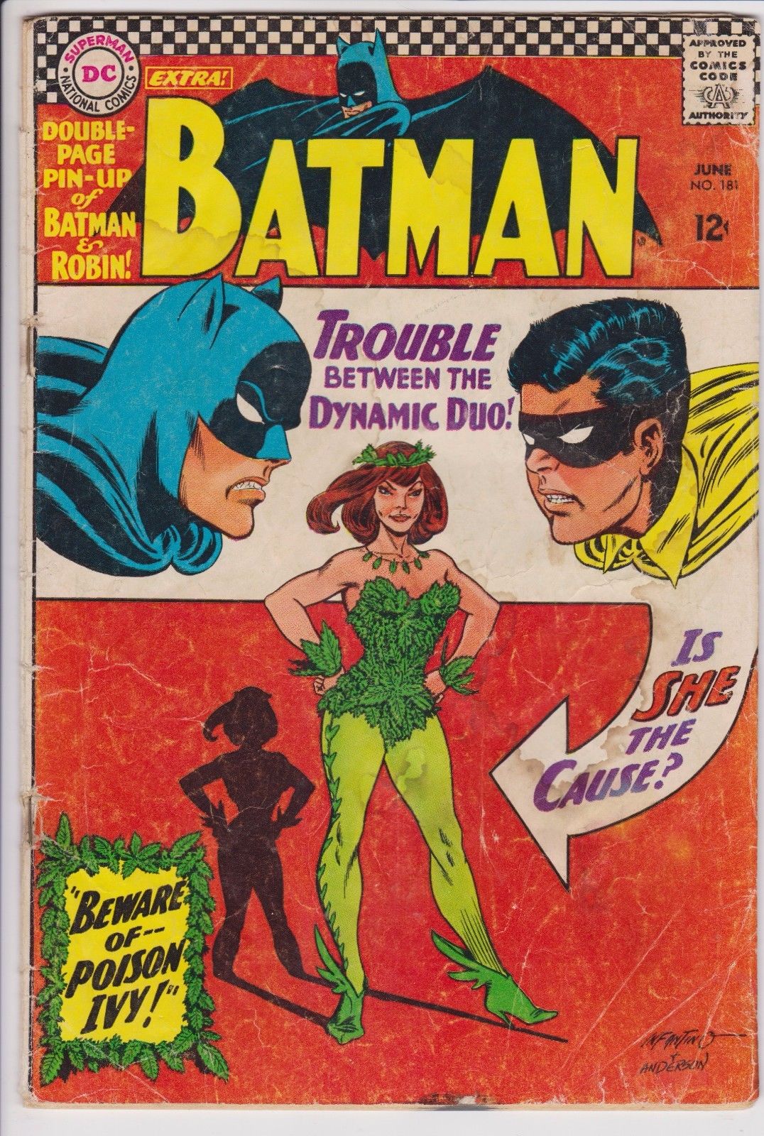 Batman #181  1st Appearance of Poison Ivy No Centerfold T