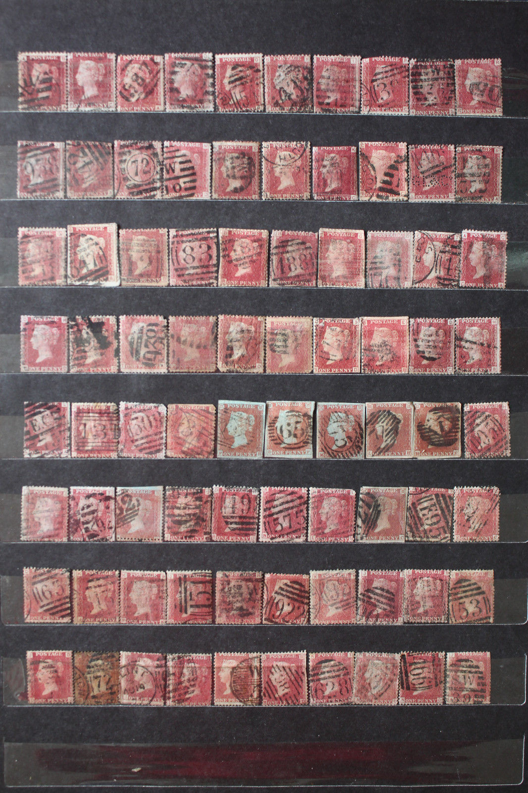 8#GB Penny Red "Queen Victoria" Used 80 Stamps Cheap Don't Miss