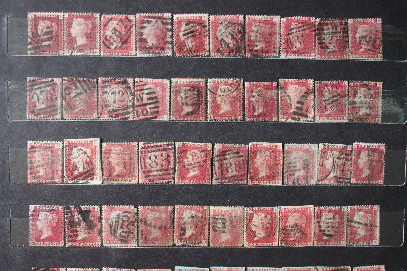 8#GB Penny Red "Queen Victoria" Used 80 Stamps Cheap Don't Miss